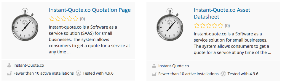 Instant Quote WordPress plugin