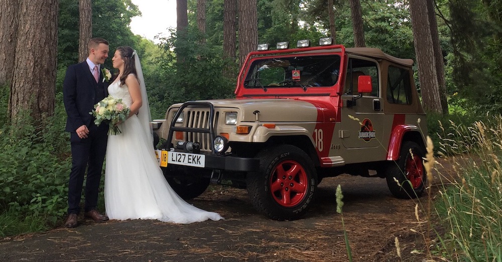 Jurassic Park Jeep Wrangler wedding car