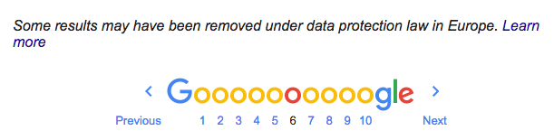 Results removed from Google due to data protection laws GDPR