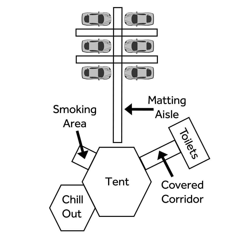 Tented wedding layout example