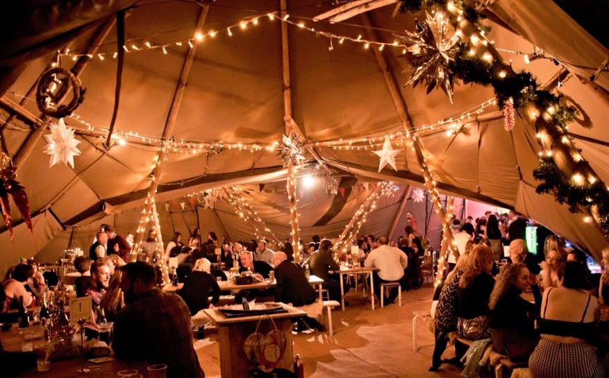 People at a Tipi wedding