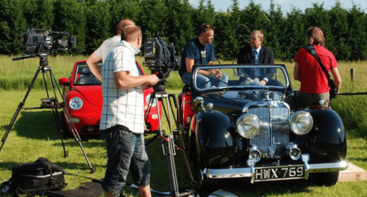 1949 Triumph Roadster with John Nettles from Bergerac