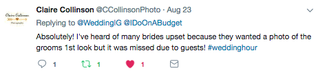 Discussing unplugged weddings on Twitter