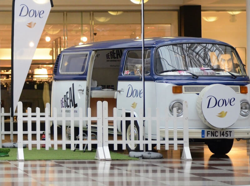 VW Camper used for a Dove soap promotion